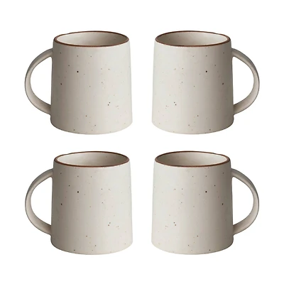 Hello Honey® 10oz. Ivory and Brown Speckled Stoneware Mug Set