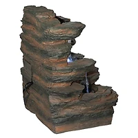 Design Toscano Ramrod Bluffs Cascading Waterfall Illuminated Tabletop Fountain