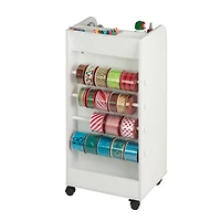 Honey Can Do 3-Drawer White Rolling Craft Cart with Drawers & Compartments