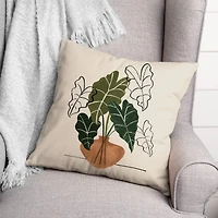 Boho Plant Still Life 18" x 18" Throw Pillow