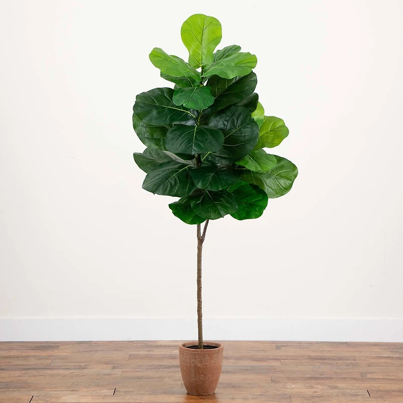 6ft. Giant Leaf Fiddle Leaf Fig Tree in Decorative Planter with Real Touch Leaves