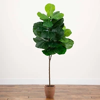 6ft. Giant Leaf Fiddle Leaf Fig Tree in Decorative Planter with Real Touch Leaves
