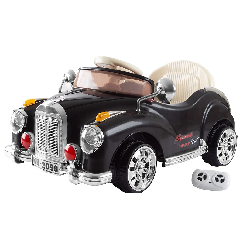 Toy Time Black Battery Powered Ride-On Classic Coupe Car