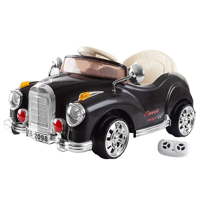 Toy Time Black Battery Powered Ride-On Classic Coupe Car