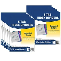 C-Line® 5-Tab Poly Index Dividers, 12 Pack of 5