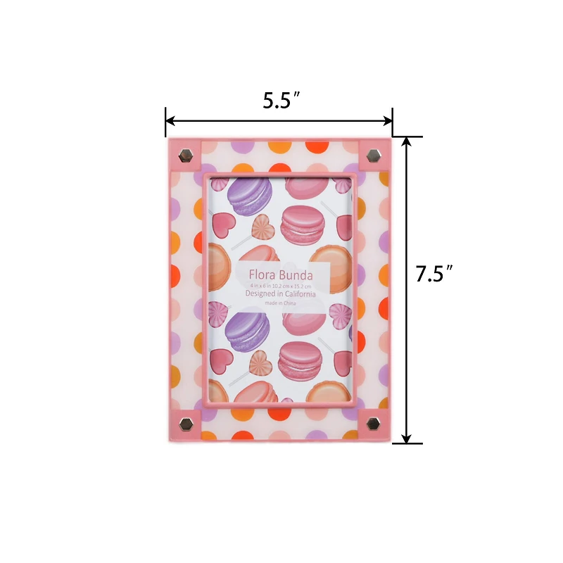 Flora Bunda 4" x 6" Polka Dot Aluminum Picture Frame