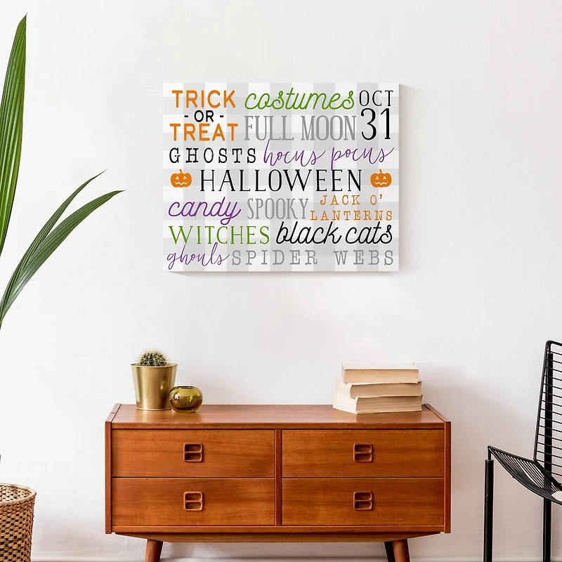 Halloween Words 16" x 20" Canvas Wall Art