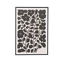 Hello Honey® 36.5" Black & Cream Flowers Framed Wall Decoration