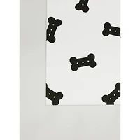 FloorPops Bones Black & White Washable Felt Floor Mat, 18" x 30"