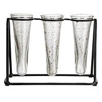 Hello Honey® Bloomingville 9" Test Tube Vases in Black Metal Stand