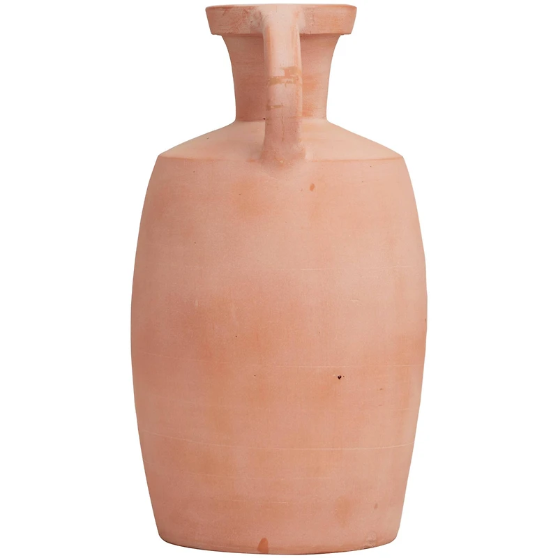 16" Orange Terracotta Jug Vase with Handles