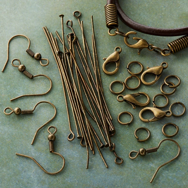 12 Packs: 100 ct. (1,200 total) Oxidized Gold Findings by Bead Landing™