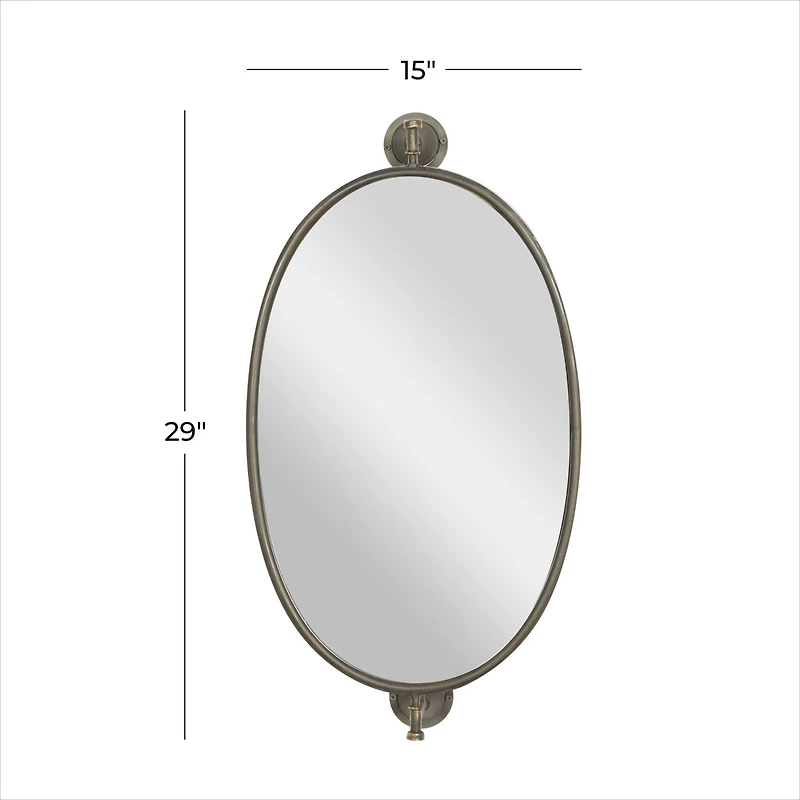 29" Oval Wood Wall Mirror