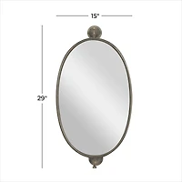 29" Oval Wood Wall Mirror