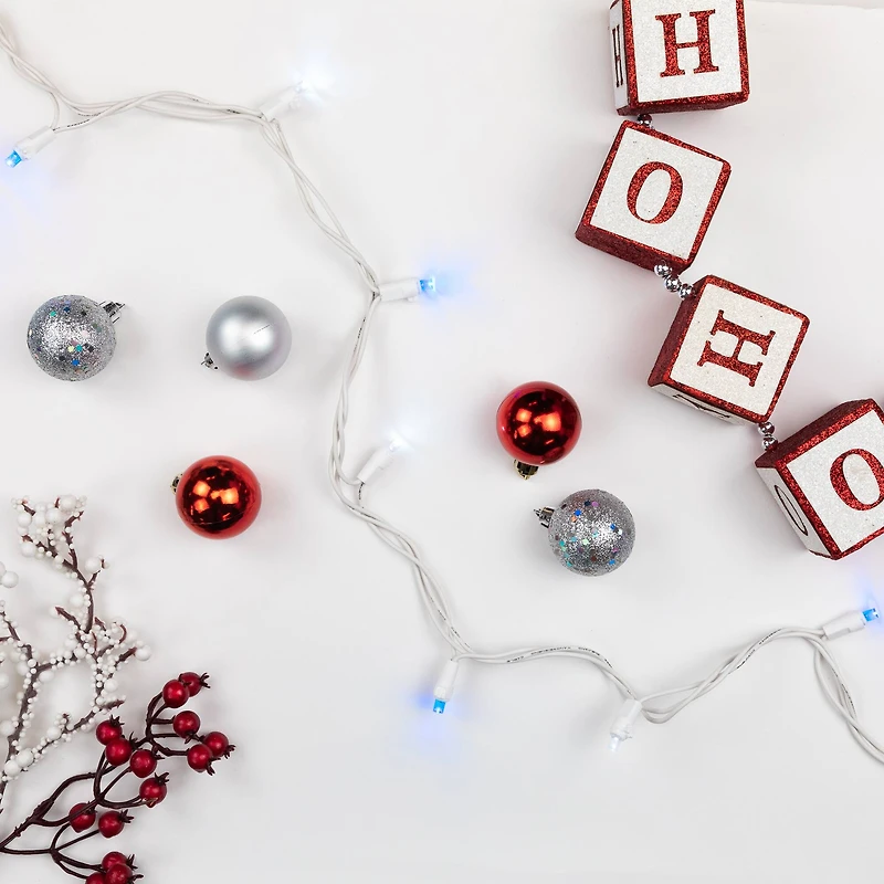 50ct. LED Wide Angle Christmas String Lights with White Wire