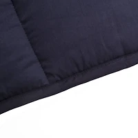 Glitzhome® Navy Blue Cotton Shell Quilted Weighted Blanket with Polyester Filling