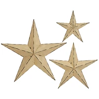 Cream Stars Rustic Metal Wall Decor Set