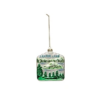 Hello Honey® Hand-Painted Glitter Crater Lake Glass Ornament