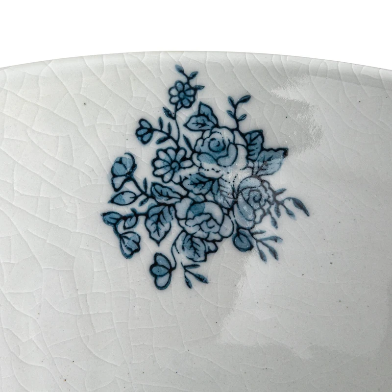 Hello Honey® 10" Blue & White Round Blossom Porcelain Bowl
