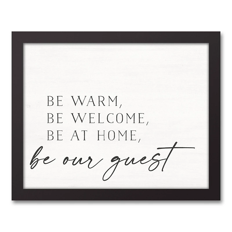 Be Warm Be Welcome Black Framed Canvas