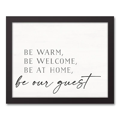 Be Warm Be Welcome Black Framed Canvas