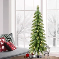 3ft. Pre-Lit Alpine Pencil Artificial Christmas Tree, Clear Lights
