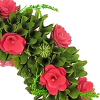 18" Hot Pink Spring Floral Wreath