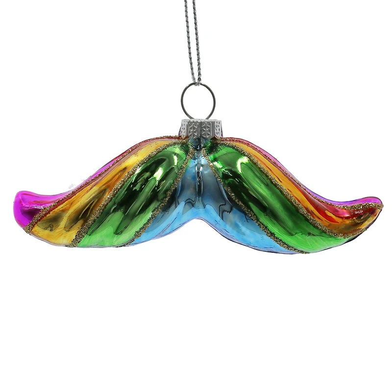 4" Pride Mustache Glass Ornament by Ashland®