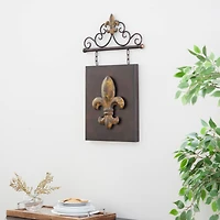 Bronze Metal Fleur de Lis Wall Decoration