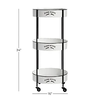 White Farmhouse Metal Storage Cart