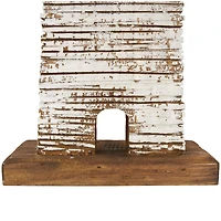 20" Cream Wood Lighthouse Distressed Sculpture