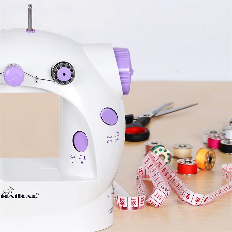 Haitral™ Lavender Flex-Speed Cordless Combo Sewing Machine with Bobbins & Sewing Thread