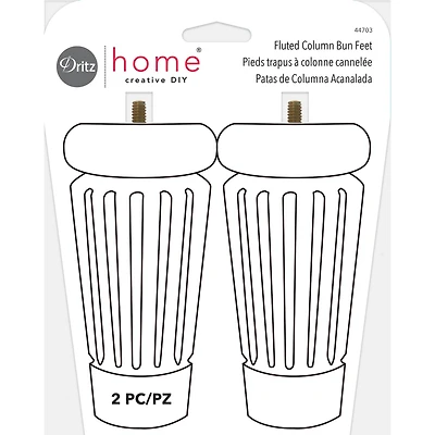 Dritz® Home Unfinished Wood Fluted Column Bun Feet, 2ct.