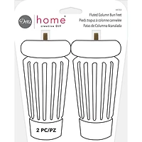 Dritz® Home Unfinished Wood Fluted Column Bun Feet, 2ct.