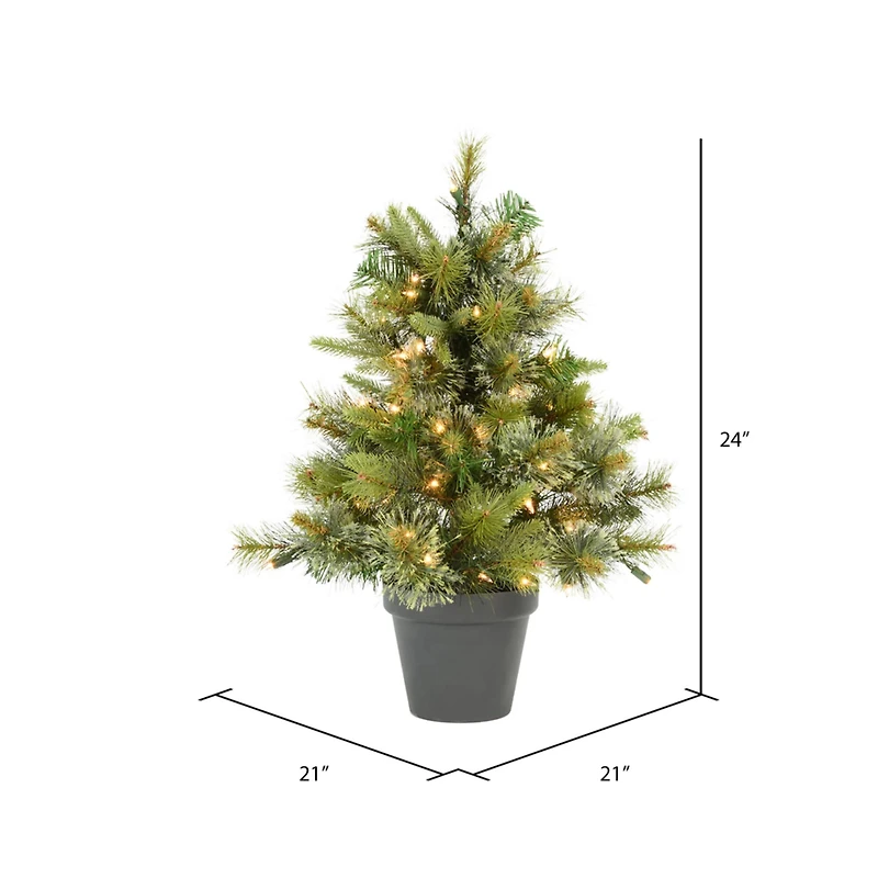 2ft. Pre-Lit Cashmere Pine Artificial Christmas Tree in Pot, Warm White Dura-Lit® LED Lights