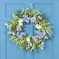26" Eucalyptus, Hyacinth, Hydrangea & Fern Artificial Spring Wreath