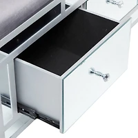 Grey Wood Glam Bench, 47" x 16" x 18"