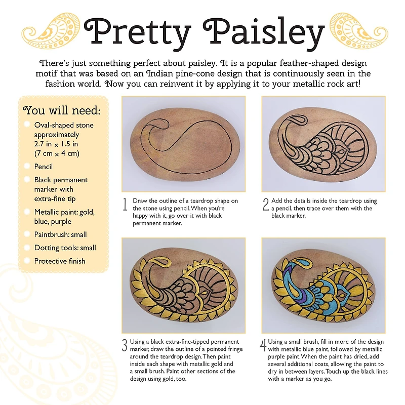 Hinkler DIY Metallic Rock Painting Box Set