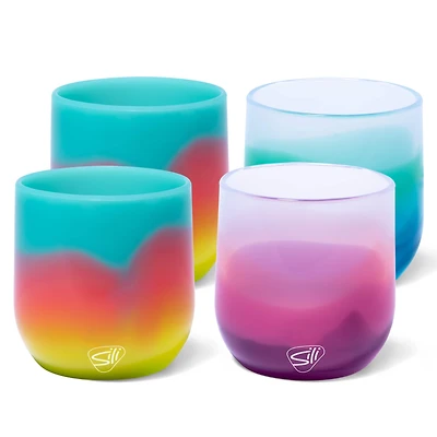 Silipint® Aurora, Mountain Air & Desert Sun 12oz. Silicone Stemless Wine Glasses, 4ct.