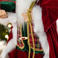 Glitzhome® 24"H Faux Fur Christmas Traditional Santa Figurine