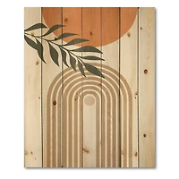 Designart - Abstract Sun Moon Leaves I