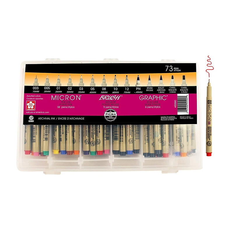 Pigma® 73 Pen Set with Reusable Storage Case