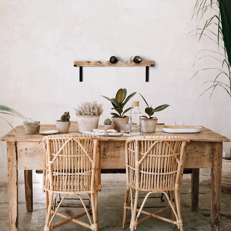 Rustic Wooden Wine Bottle Holder Display Rack