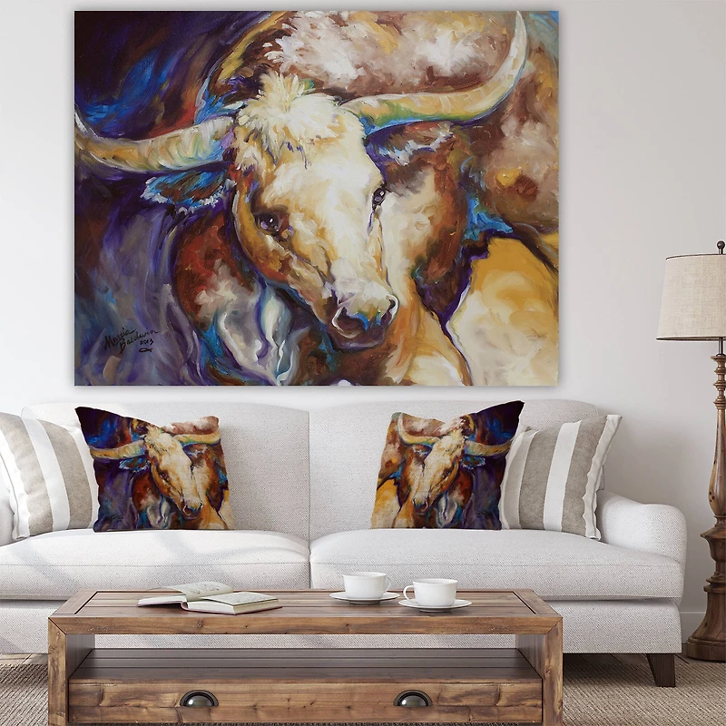Designart - Power Longhorn Abstract