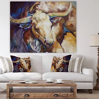 Designart - Power Longhorn Abstract