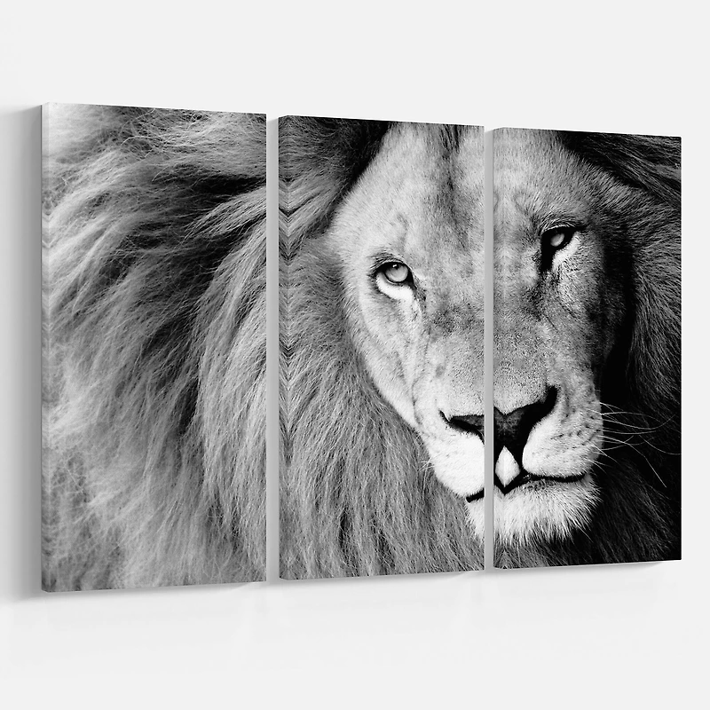 Designart - Lion Head in Grey