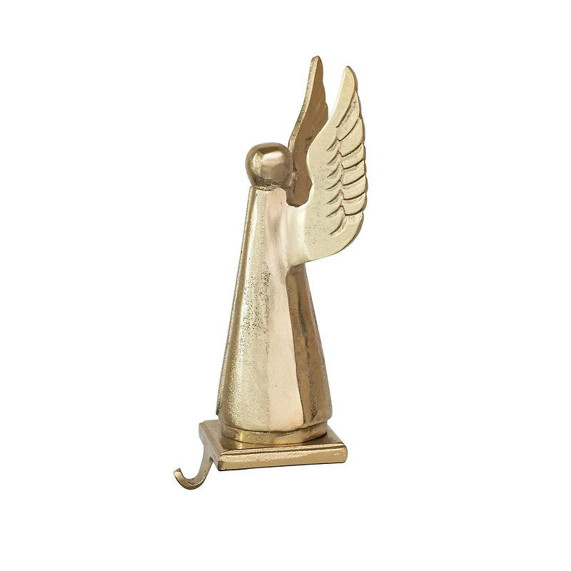 Hello Honey® 12" Gold Cast Aluminum Angel Stocking Holder