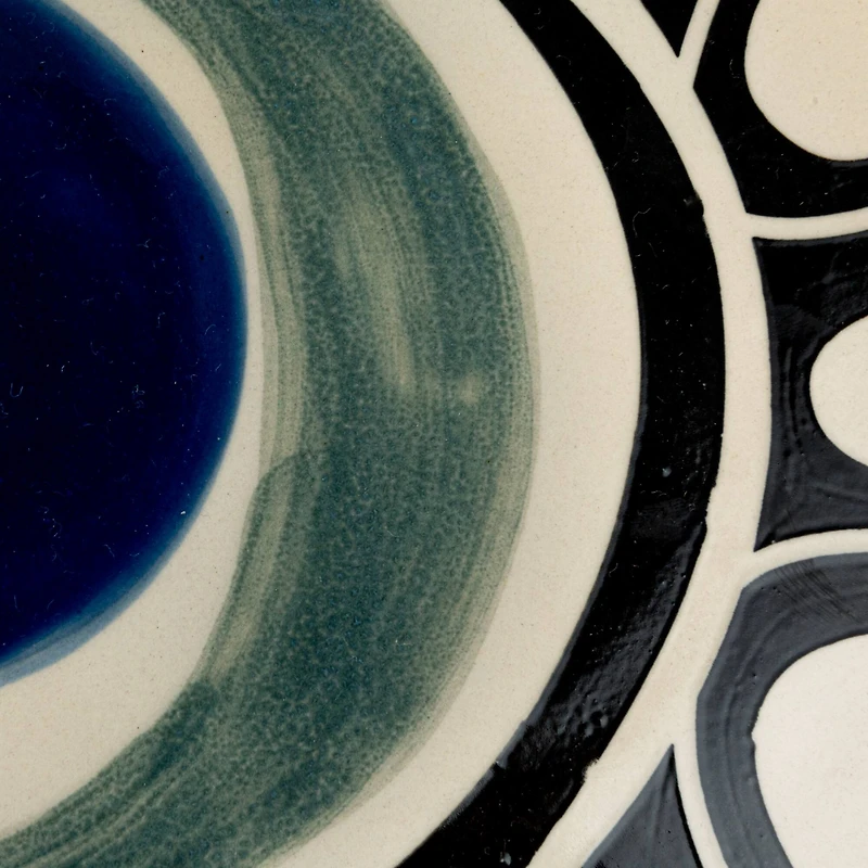 Hello Honey® 12.25" Abstract Azure Stoneware Plate