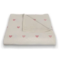 Simple Heart Pattern 50" x 60" Coral Fleece Blanket