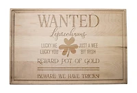 Leprechauns Wanted 17" x 11" Maple Cutting Board